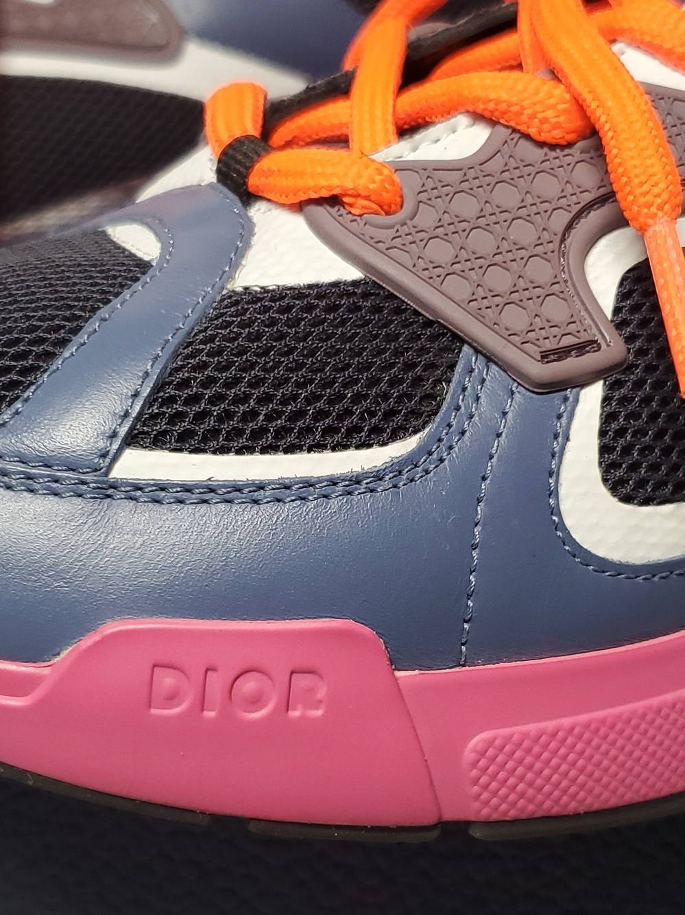 Authentic Dior Multicolor Runner Sneakers Pink Sole & Orange Laces Size 39 - Picture 6 of 12